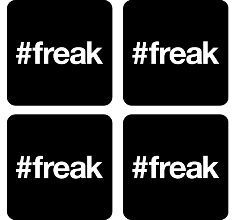 Dessous de verre geek fond noir avec hashtag - TenStickers