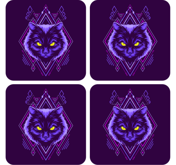 Dessous de verre geek illustration de chat élégant - TenStickers