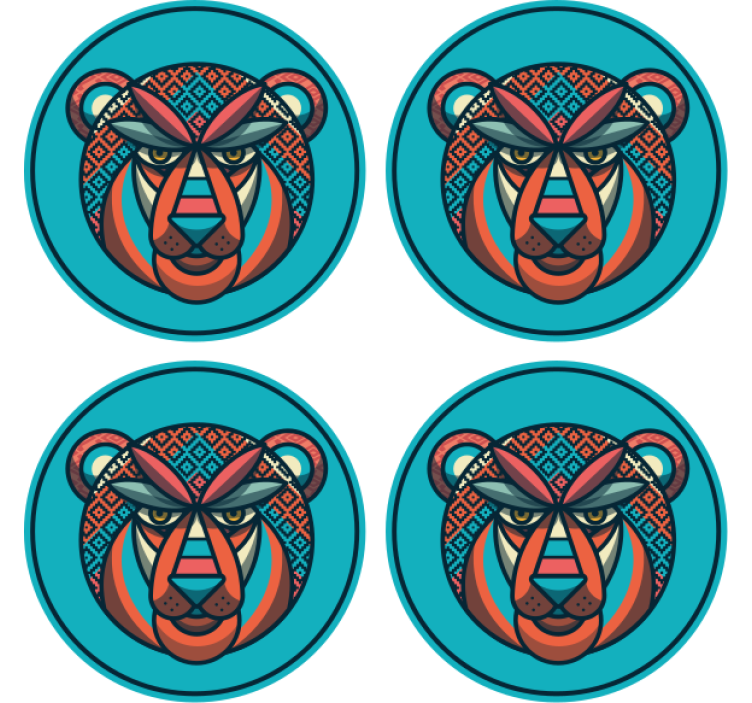 Dessous de verre moderne motif animal tribal - TenStickers