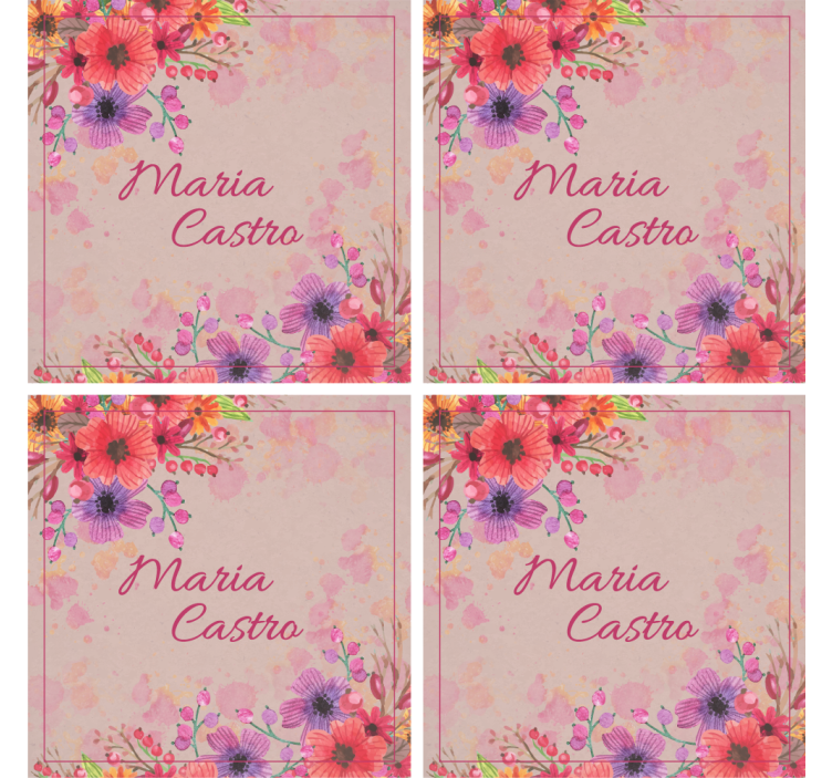 Dessous de verre personnalisable floral élégant - TenStickers