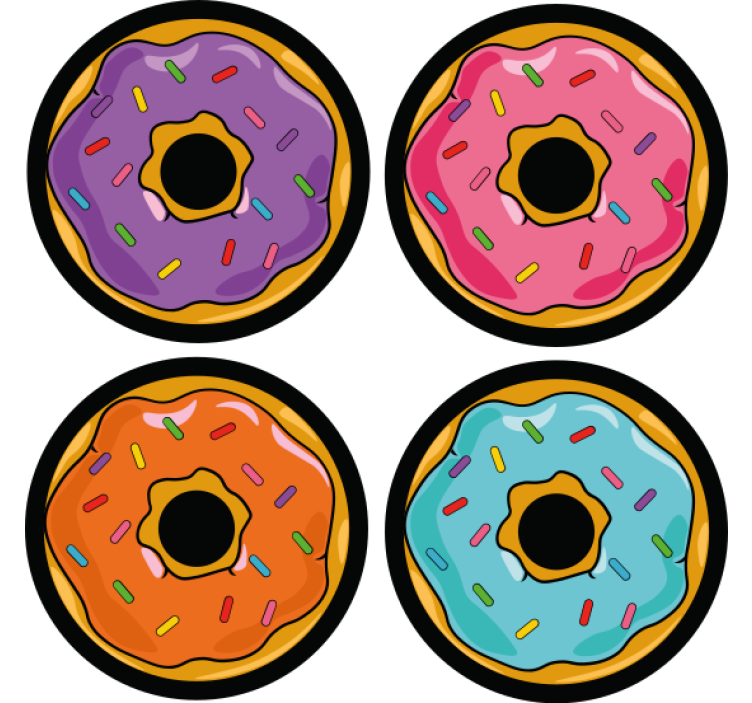 Dessous de verre geek friandises colorées et parsemées - TenStickers