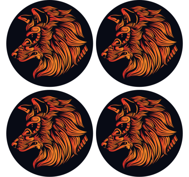 Dessous de verre vintage profil de loup féroce - TenStickers