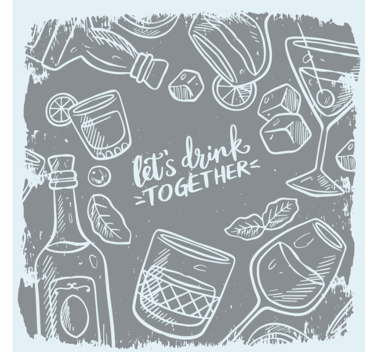 Dessous de verre bière et verres à cocktails - TenStickers