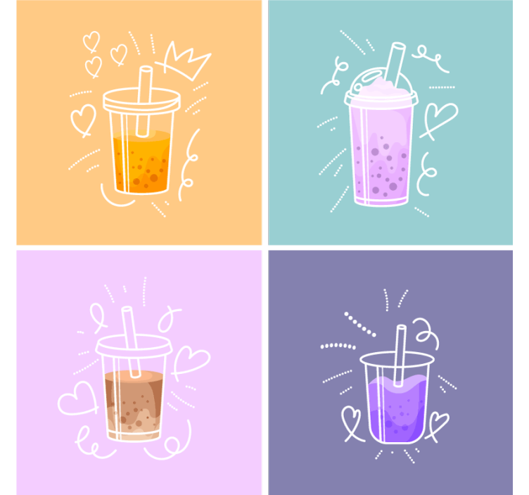 Dessous de verre moderne illustrations de boissons colorées - TenStickers