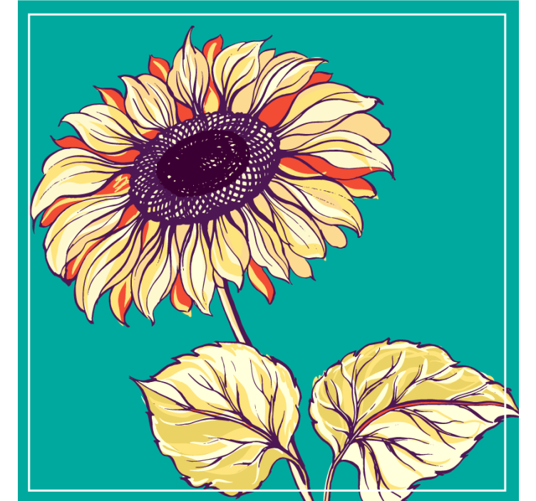 Dessous de verre bière illustration de tournesol vibrant - TenStickers
