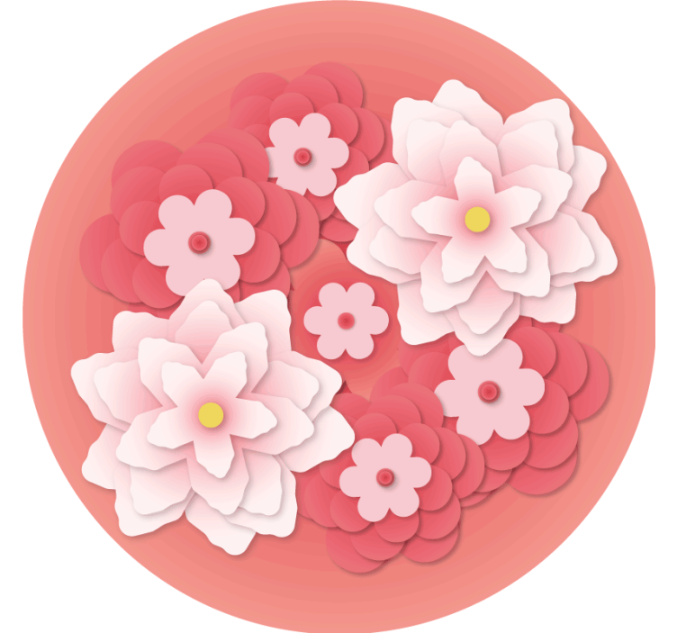 Dessous de verre geek arrangement floral superposé - TenStickers