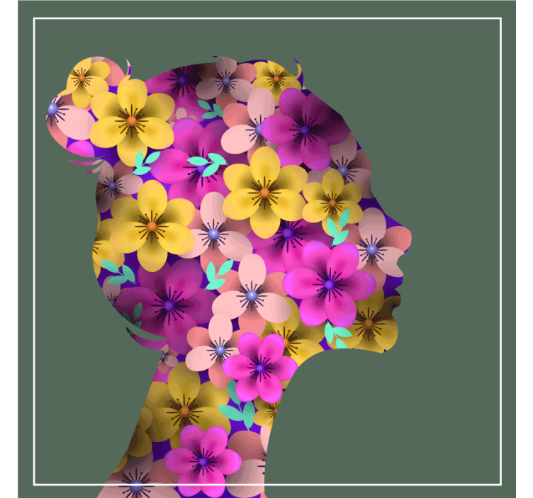 Dessous de verre moderne silhouette florale - TenStickers