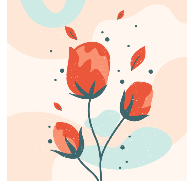 Dessous de verre moderne arrangement floral élégant - TenStickers