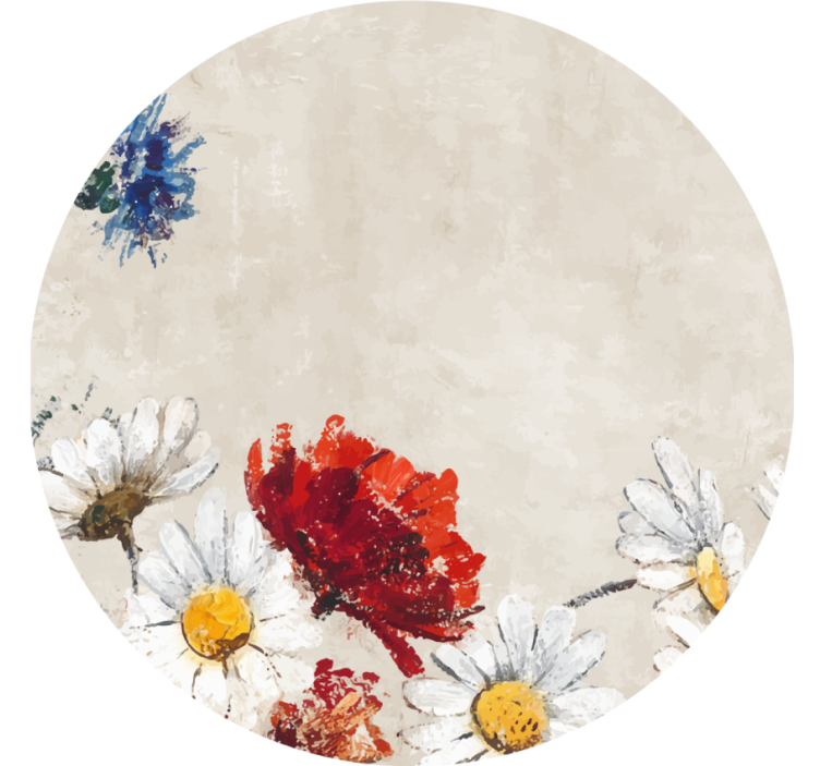 Dessous de verre vintage composition de fleurs vives - TenStickers