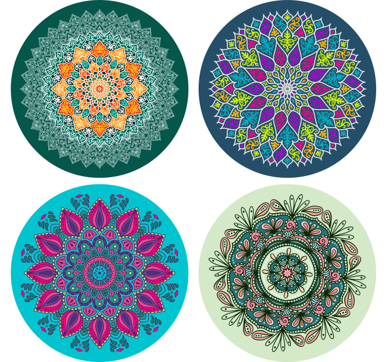 Dessous de verre motifs mandala complexes - TenStickers