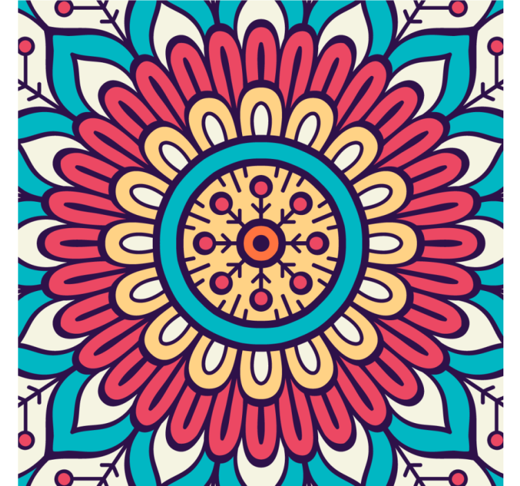 Dessous de verre motif floral circulaire - TenStickers