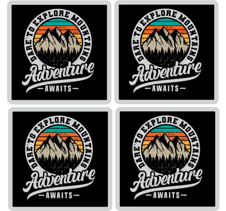 Dessous de verre citation aventure en montagne - TenStickers