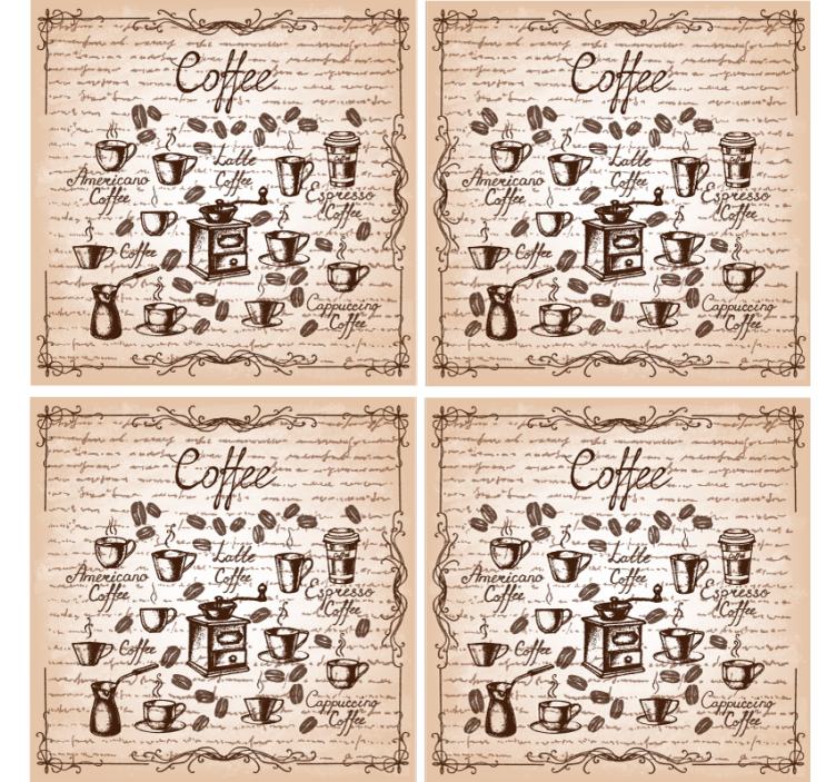 Dessous de verre personnalisable illustration des cafés - TenStickers