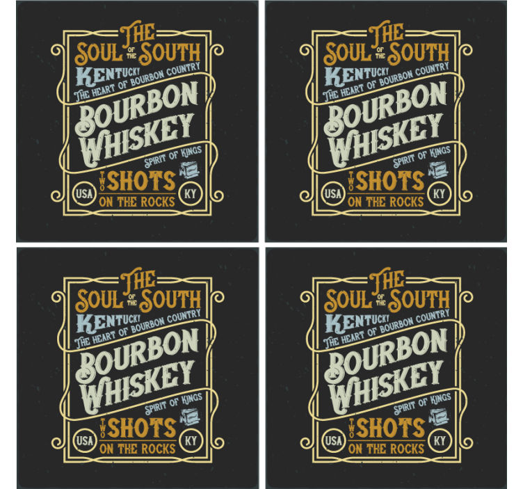 Dessous de verre citation Âmes de bourbon whiskey - TenStickers