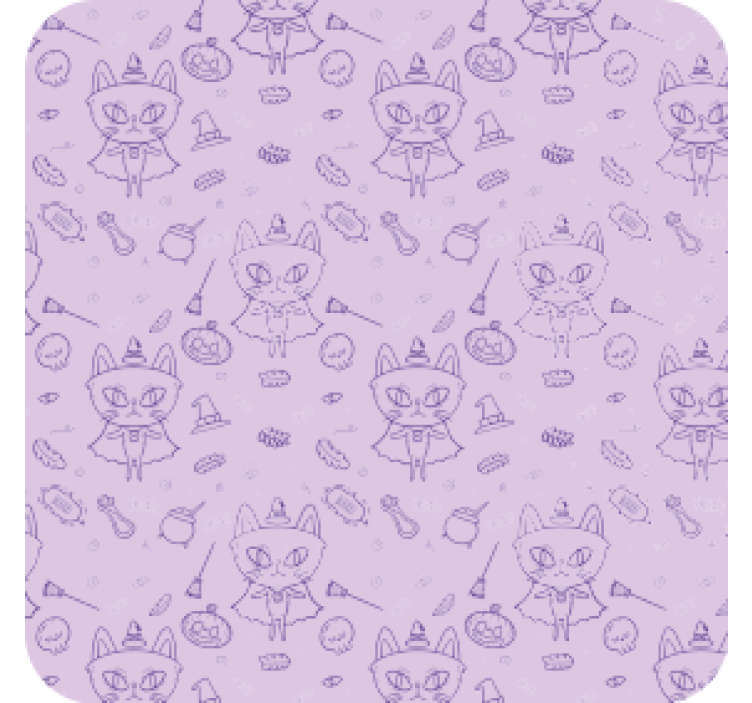 Dessous de verre halloween Éléments de chat fantaisistes - TenStickers