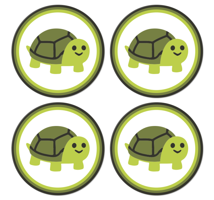 Dessous de verre geek tortue souriante graphique - TenStickers