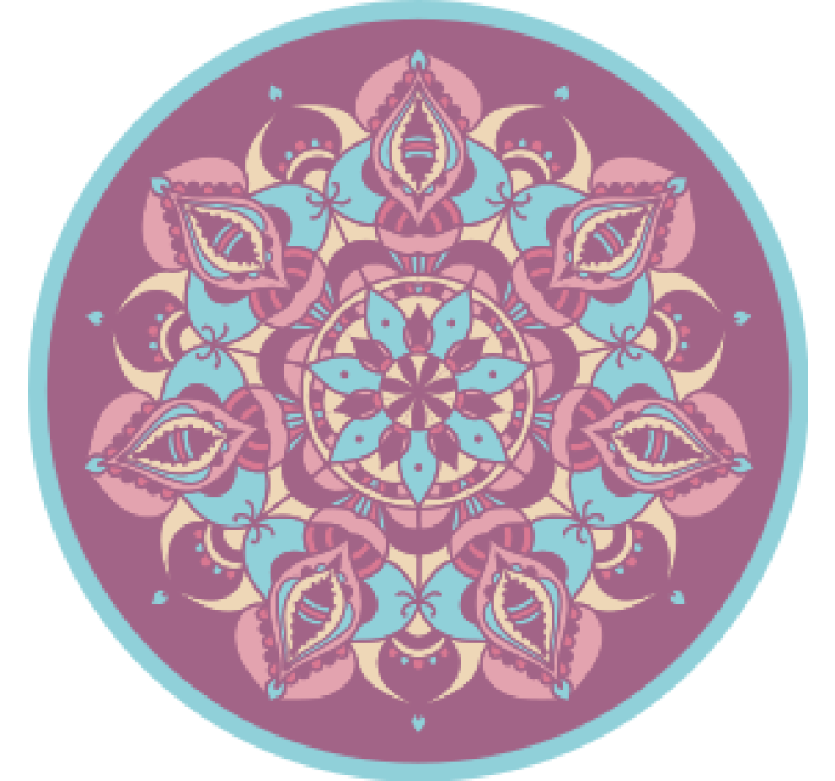 Dessous de verre moderne arrangement floral mandala complexe - TenStickers