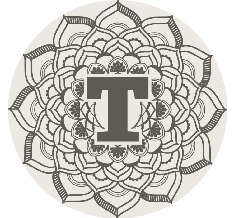 Dessous de verre bière monogramme floral - TenStickers