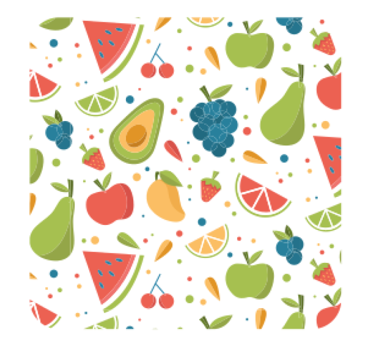 Dessous de verre moderne motif fruits vibrants - TenStickers