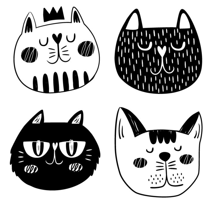 Dessous de verre geek illustrations de chats ludiques - TenStickers