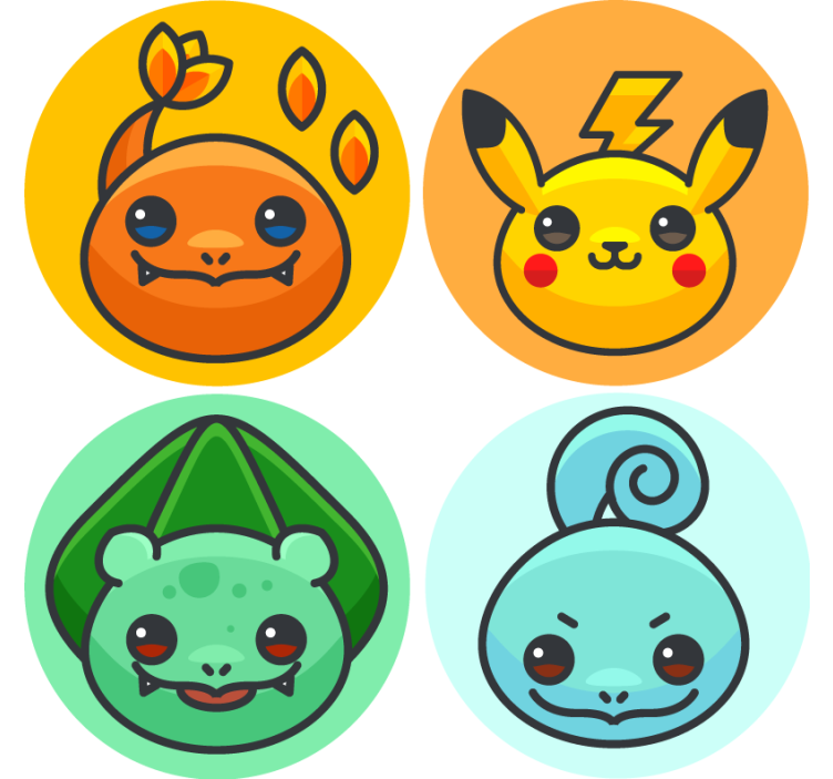 Dessous de verre geek personnages de dessins animés mignons - TenStickers