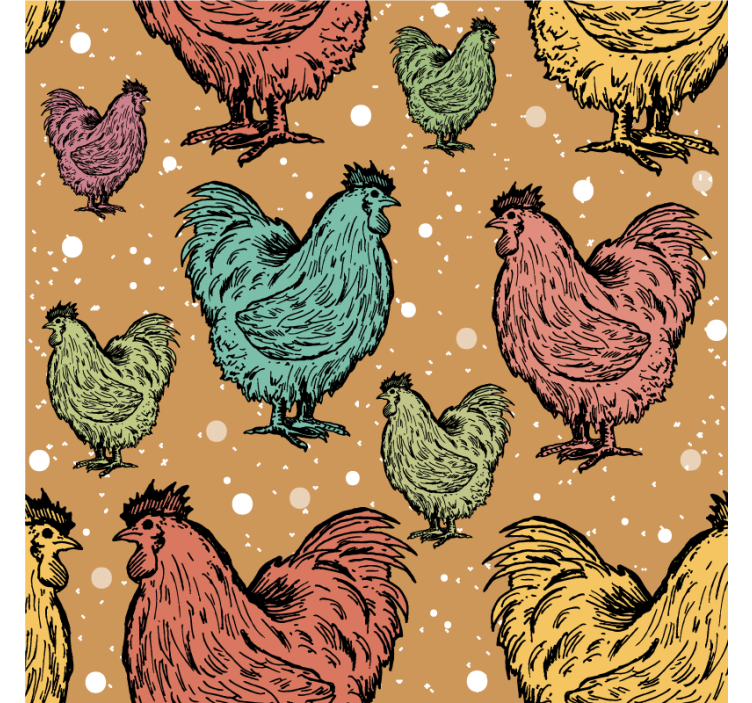Dessous de verre geek motifs de poules colorées - TenStickers