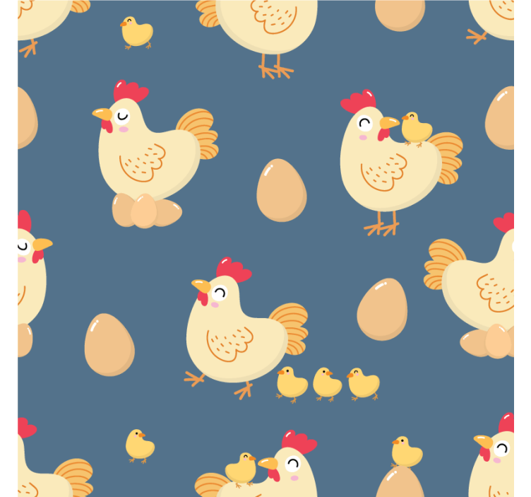 Dessous de verre geek poules ludiques avec œufs - TenStickers