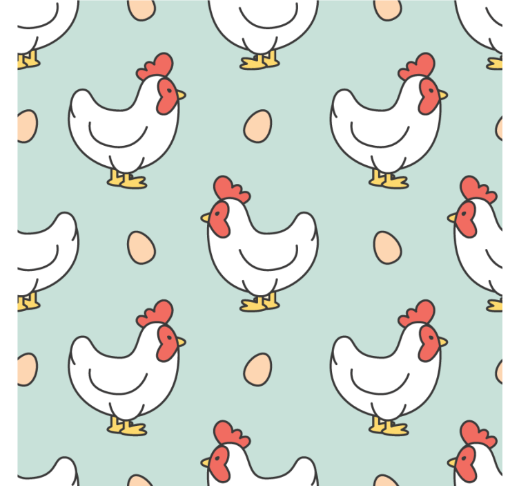 Dessous de verre moderne motif poules et oeufs - TenStickers