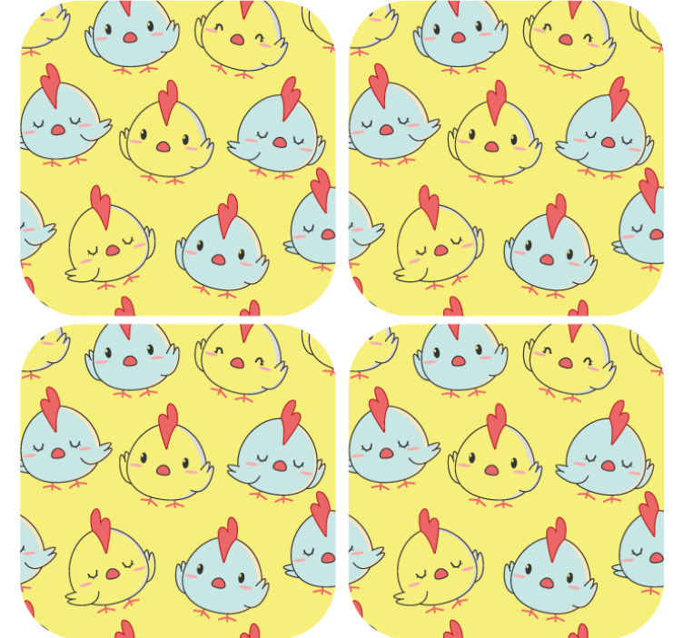 Dessous de verre geek visages de poules mignons - TenStickers