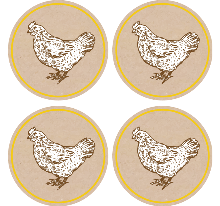 Dessous de verre vintage motif poule charmante - TenStickers