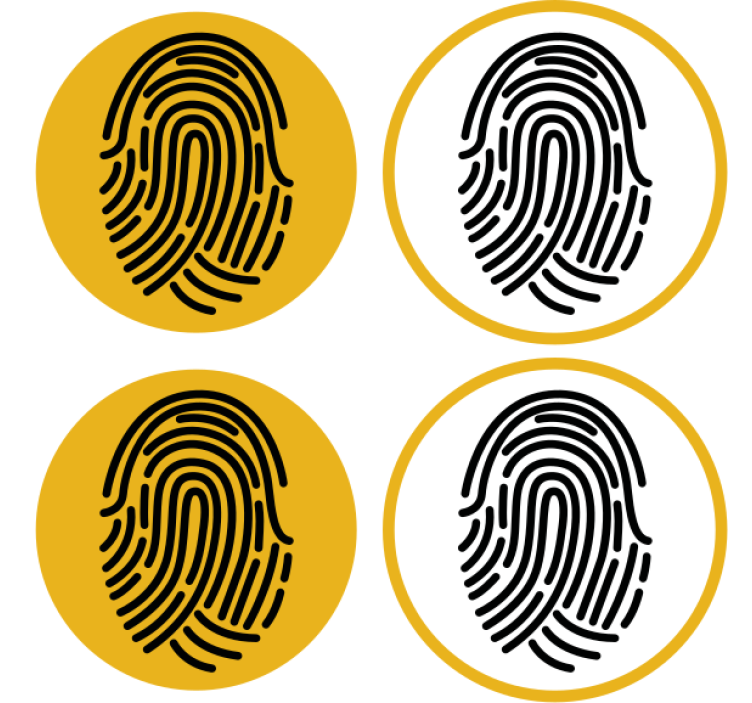 Dessous de verre geek motifs d'empreintes uniques - TenStickers