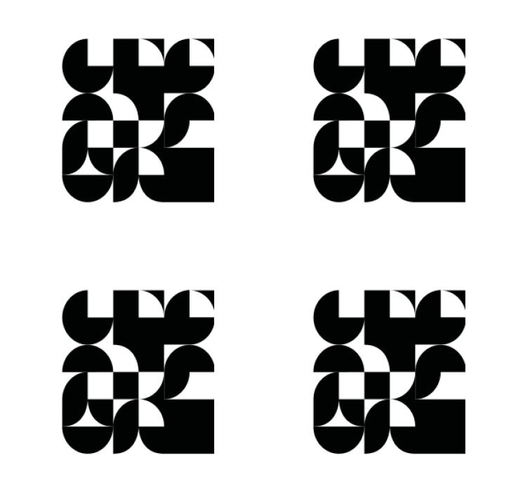 Dessous de verre moderne motifs géométriques monochromes - TenStickers