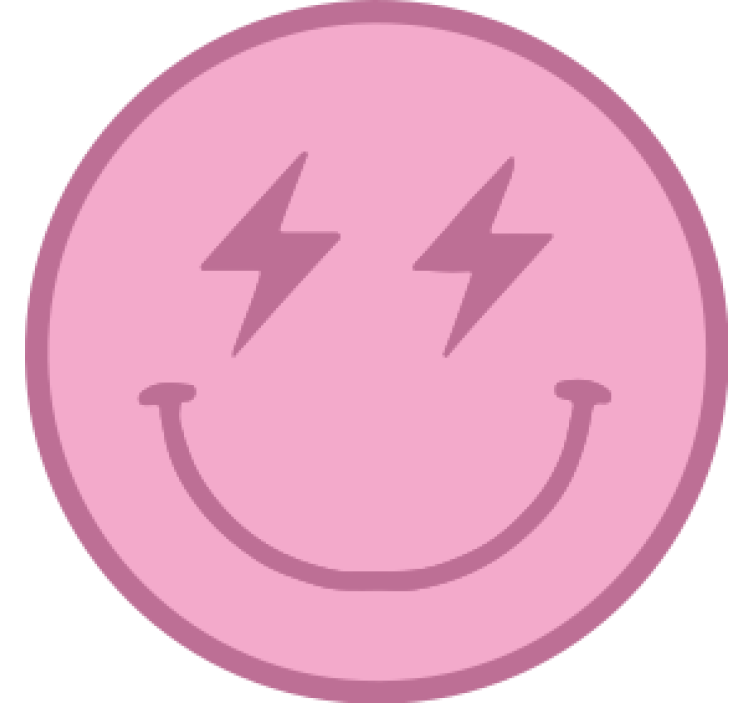 Dessous de verre geek Émblème souriant rose ludique - TenStickers