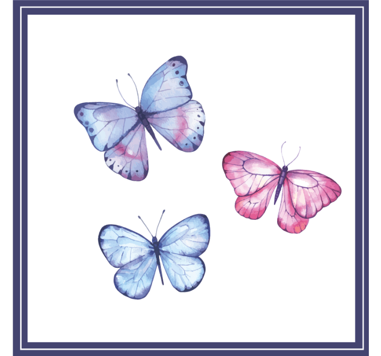 Dessous de verre geek arrangement de papillons colorés - TenStickers