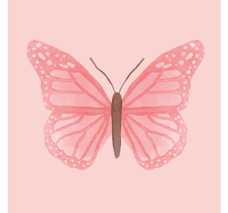 Dessous de verre vintage illustration papillon rose - TenStickers