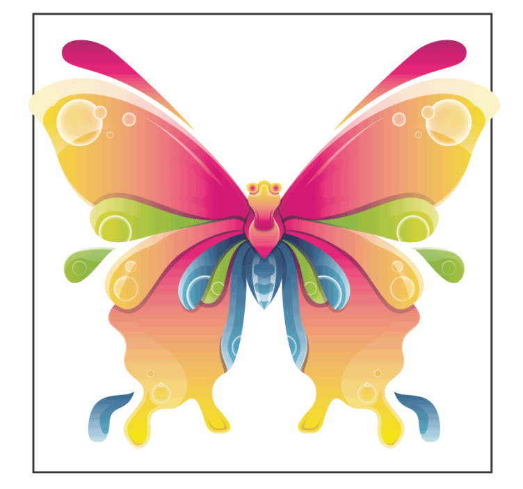 Dessous de verre geek œuvre colorée de papillon - TenStickers