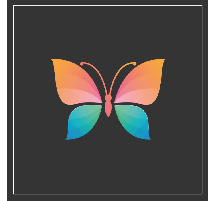 Dessous de verre geek symbole de papillon coloré - TenStickers