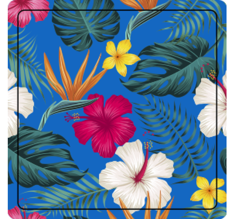 Dessous de verre en sticker à sticker floral coloré - TenStickers