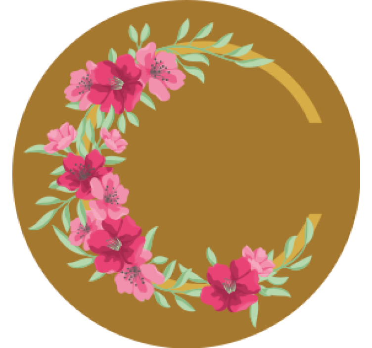 Dessous de verre bière design floral circulaire - TenStickers