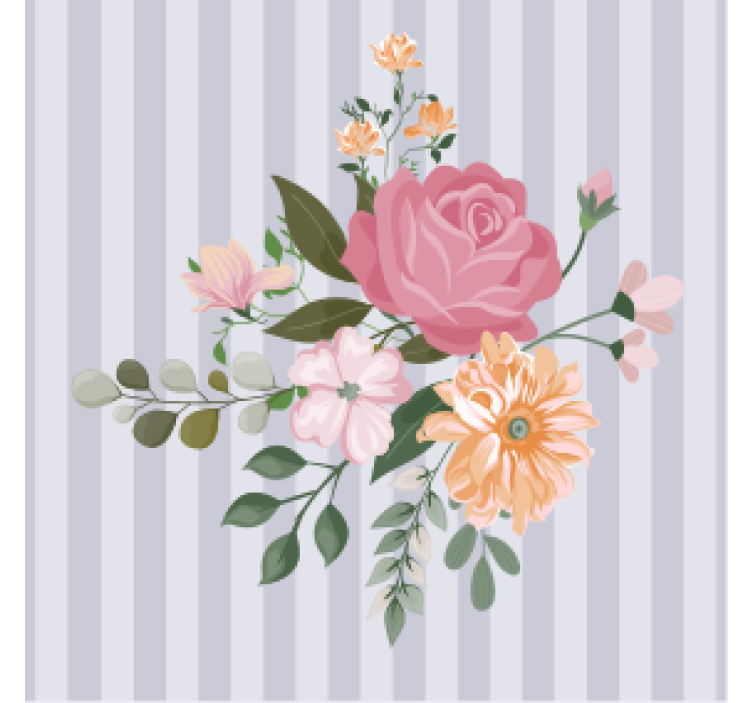 Dessous de verre bière rayures florales - TenStickers