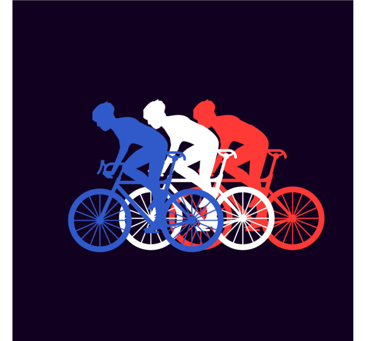 Dessous de verre moderne cyclistes en mouvement - TenStickers