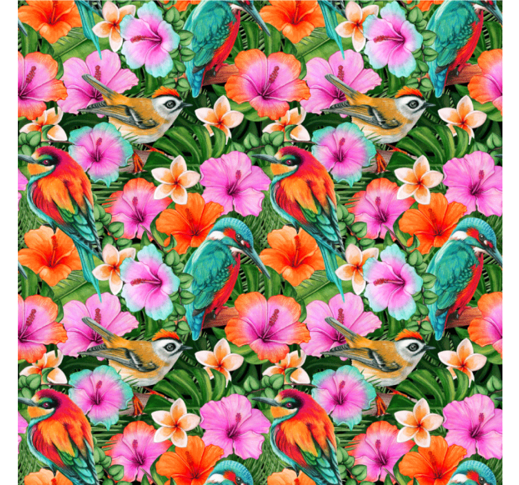 Dessous de verre moderne oiseaux tropicaux floraux - TenStickers