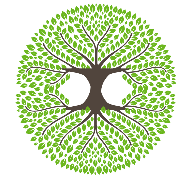 Dessous de verre geek silhouette d'arbre vert luxuriant - TenStickers