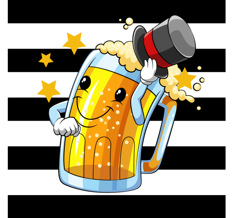 Dessous de verre bière mascotte joyeuse - TenStickers