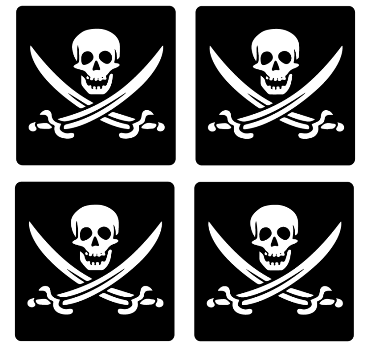 Dessous de verre avec le symbole des pirates - TenStickers