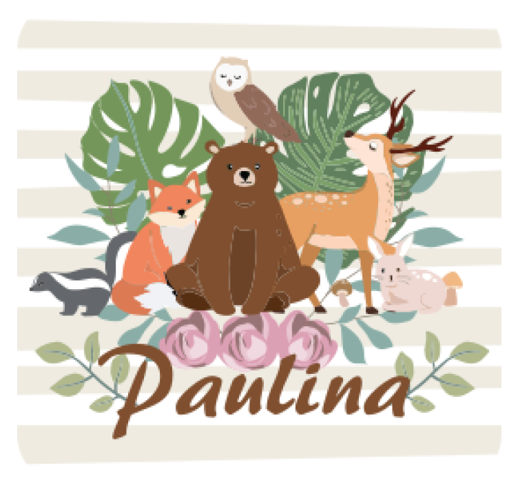 Dessous de verre personnalisable animaux mignons réunis - TenStickers