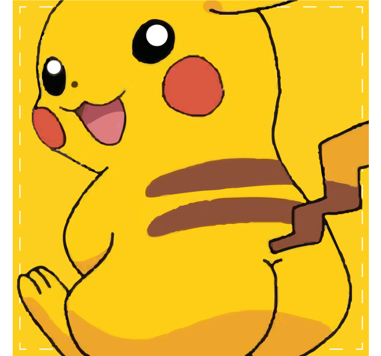 Dessous de verre bizarre Queue de pokemon jaune - TenStickers