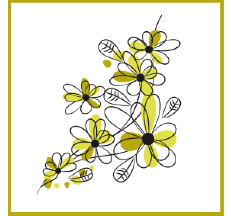 Dessous de verre design fleur jaune - TenStickers