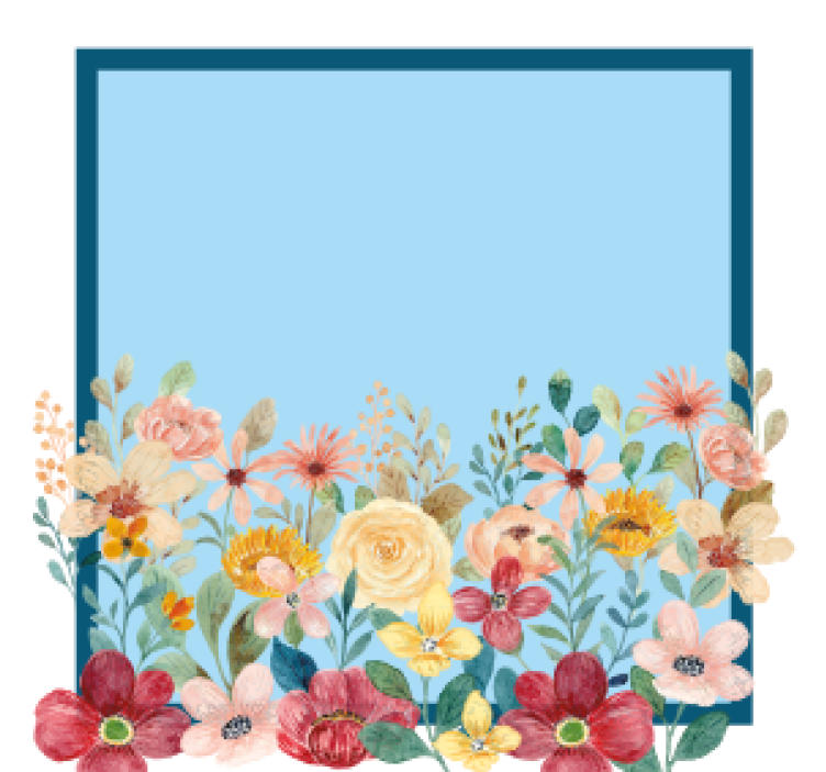 Dessous de verre personnalisable design bord floral - TenStickers