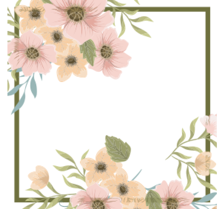 Dessous de verre moderne cadre floral - TenStickers